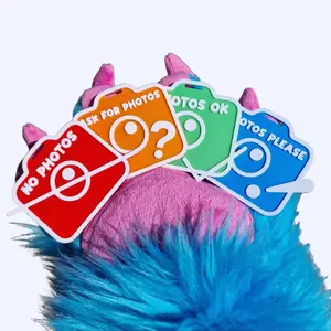 Photo Status Badges - No Photos, Ask for Photos, Photos OK, Photos Please - 3D Printed Lanyard Badge