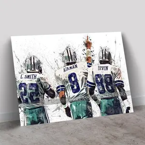 Emmitt Poster Print Unframed, Aikman, Wall Art Print, Big Three, Man Cave Gift, Sports Art