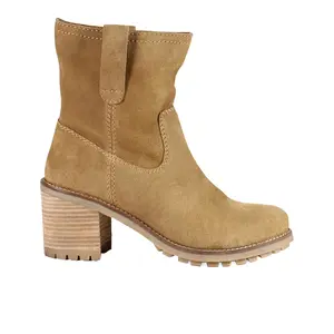 Diba True Womens Khloee May Round Toe Pull On Casual Boots Ankle High Heel 3" & Up - Beige