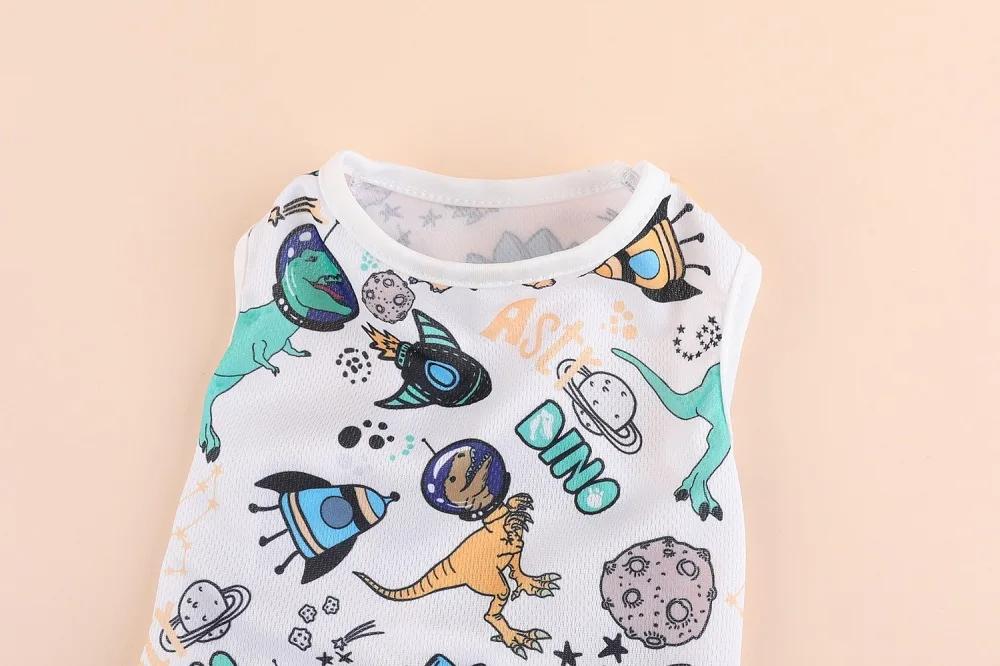 Cute Summer Pet Dog Cooling Vest Cartoon Soft Clothing Summer Casual Shirts Small Medium Large Dogs Puppy French Bulldog Clothes