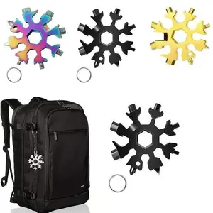 18-in-1 Snowflake-Shaped Multifunctional Tool Stainless Steel Portable Wrench |     Multifunctional screwdriver and bottle opener |     Essential survival tool in the shape of a virus