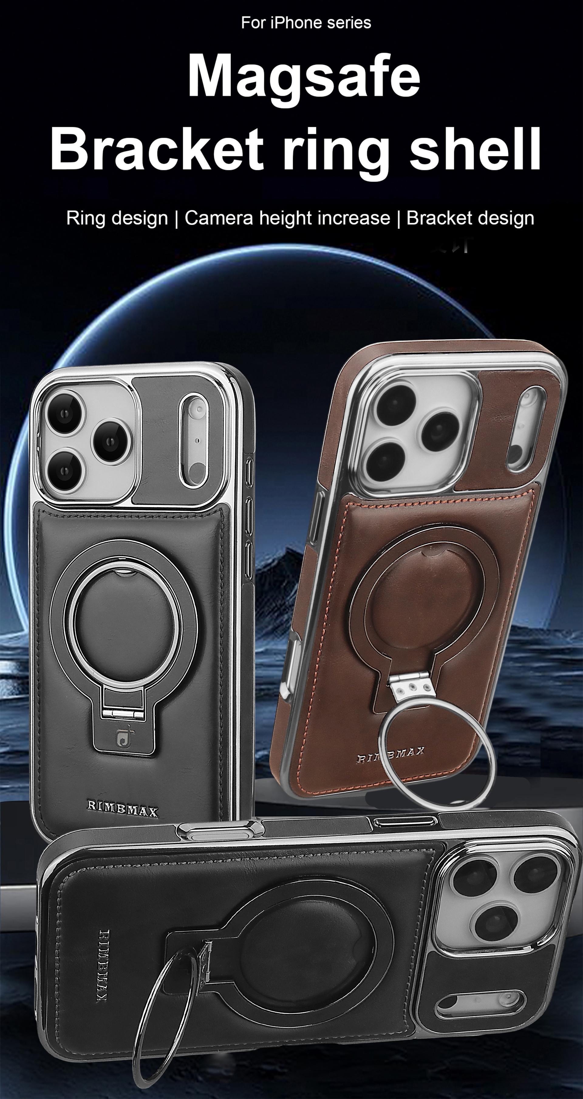 For iPhone 17ProMax Rotating Magnetic Stand Phone Case, High-end Plain Leather Texture iPhone16/iphone15Plus Light Luxury Business, Full Shockproof iphone14/iphone13/iphone12Pro Advanced Sense Protective Case for Men and Women
