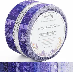 Craftido Newbrothread&Craftido 100% Cotton Jelly Roll Fabric 40 Strips 2.5" x 44" Royal Purple for Quilting Sewing Crafting Home Decor, TikTokShopDealsforYouDays,