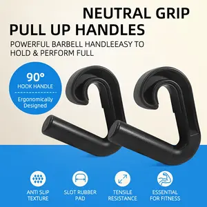 1Pair of Heavy-Duty Upper Body Grip Handles - Curling, Lat Pulldowns, Rowing, Pull-Ups - Non-Slip Grip for Home Gym, Commercial Gym, Cable Machines - Compatible with Barbells, Resistance Bands , Strength Training Tools, Longlasting Fitness Tools
