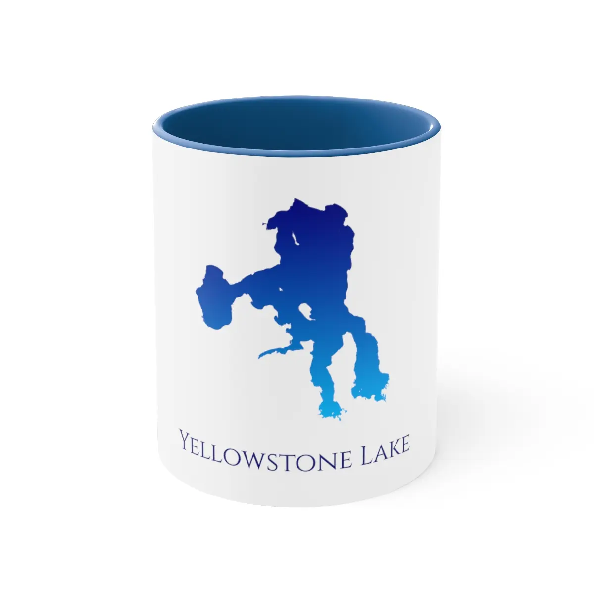 Yellowstone Lake Accent Coffee Mug, 11oz-Blue Gradient Ceramic Cup