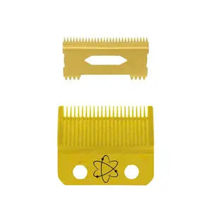 StyleCraft Replacement Fixed Gold Titanium Faper Hair Clipper Blade with Moving Slim Deep Cutter Set