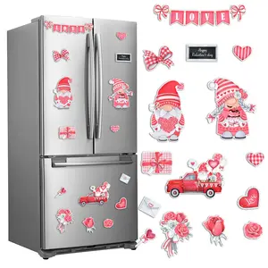 Valentine Magnetic Stickers Set, Santa Claus & Valentine Gifts, Refrigerator Garage Door Car Decor, Waterproof Holiday Party Atmosphere Enhancer, Refrigerator Decorating Magnet