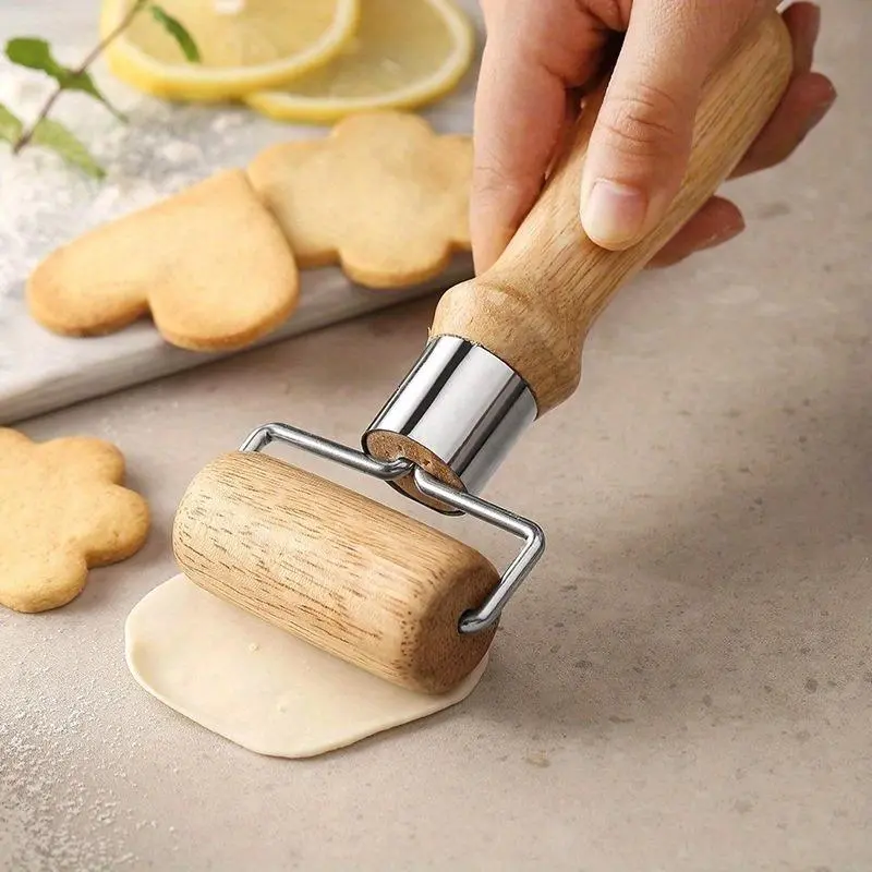 Wooden Flour Stick, Wooden Handle Rolling Pin, Roller Rod, Effort Saving Rolling Pin, Practical Baking Tools for Home Kitchen