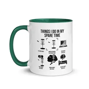 Things I Do In My Spare Time Funny Disc Golf Player Mug Disc Golf Lover Gift Coffee Mug Kitchen Drinkware For Men Women Disc Golf Fans