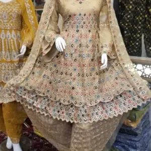 Light Punjabi for summer and Eid wear . Dress Traditional Womenswear Comfort Lady Clothing Long Sleeve Floral Longsleeves