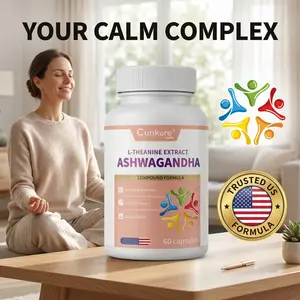 Cunkore Daily Zen & Balance Support - Advanced L-Theanine & Ashwagandha Formula - Promotes Relaxation & Positive Mood - Compound Blend with GABA & 5-HTP - 30 Servings