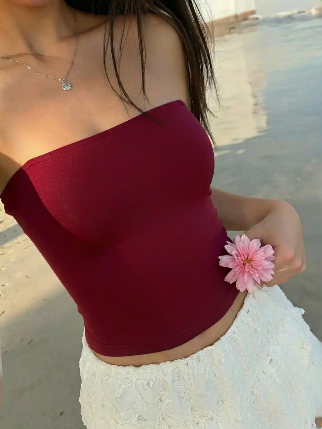 Fitted Tube Top Short Dress, Womenswear, Plain Pattern Casual Style, All-Season Wear, Perfect for Beach Vacation - TikTok Shop Fitted Tube Top Short Dress, Womenswear, Plain Pattern Casual Style, All-Season Wear, Perfect for Beach Vacation - TikTok Shop