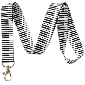 Execucat Lanyard - Piano Keys - ID Badge Holder & Keychain