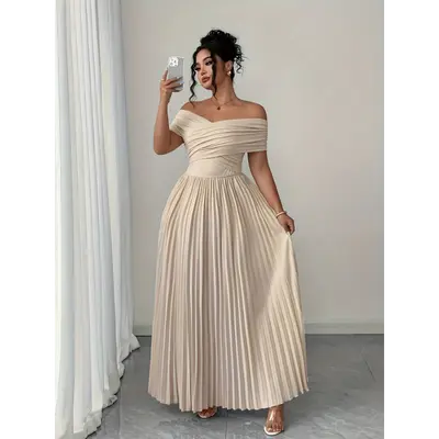Elegant Cream Formal Dress for Plus Size Women - TikTok Shop