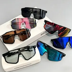 7 Pack Sports Sunglasses Unisex Trendy Cycling Eyewear Colorful Shield Frame Windproof UV Protection Lightweight Durable for Fishing Travel Biking Running Outdoor Adventure European & American Style Large Frame