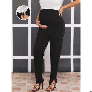 Adjustable Solid tiktok Color Maternity Pants With Waist