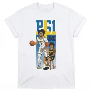 [MADE IN US] Elliot Michigan PG1 Shirt - Comic Book Illustration Graphic Tee - Point Guard Player Print