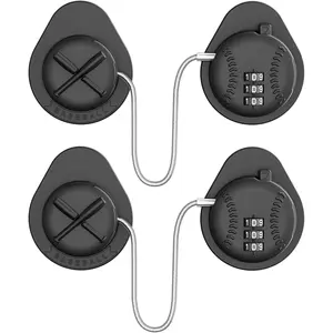 2 Pack   Safety Refrigerator Lock with 3 Digit Combination Code; Easy Install Fridge Lock;  Proofing Cabinet Lock for Fridge, Closet, Drawer & Freezer (Black)