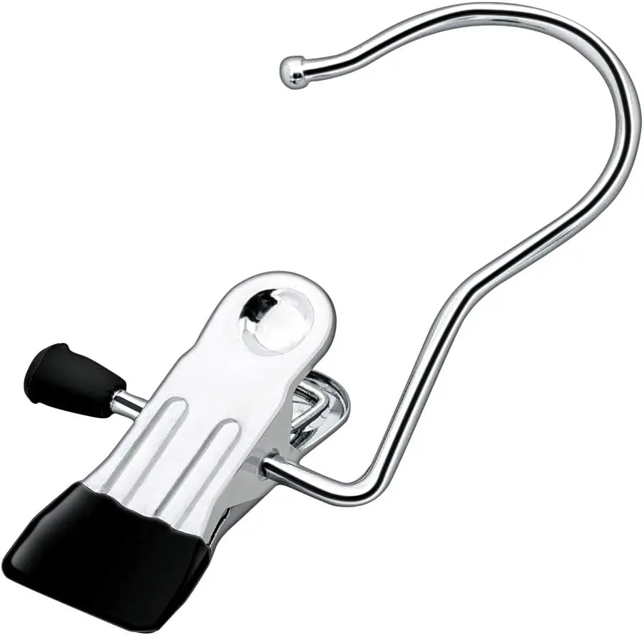 Boot Hanging Clips Hooks - 20 Pcs Boot Hangers Laundry Clips Stainless Steel Clothes Pins for Drying Sock (Black)