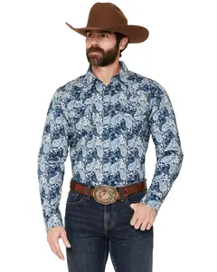 Cody James Men's Men'S Escape Route Paisley Print Long Sleeve Snap - Cjsu26w22-Ltbl