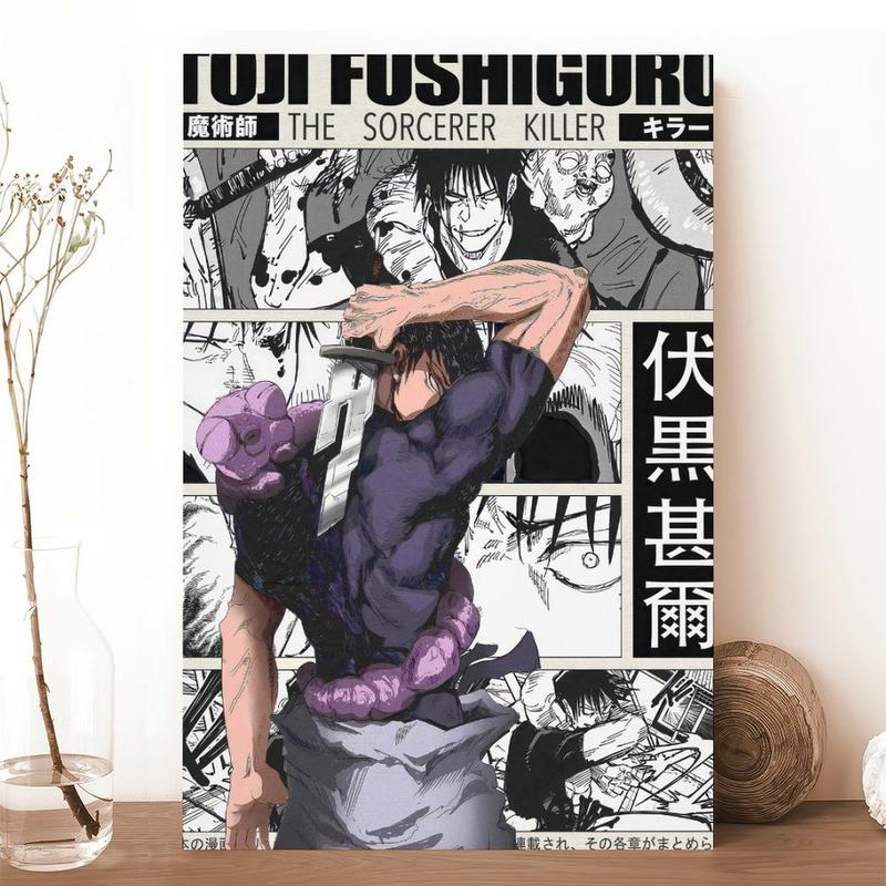 Toji Jujutsu Kaisen Anime Poster Print JJK Manga Artwork Wall Hanging Home Decor Gojo Geto Minimalist for Anime Fan