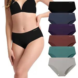 Women's Underwear Bamboo Bikini Panties Moisture-Wicking Hipter Seamless Stretchy Briefs Breathable Underwear 6-pack