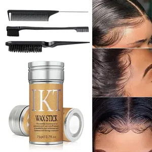 4 Counts/set Long Lasting Hair Styling Wax Stick and Hair Brushes, Hair Wax Stick with Brush & Combs Set, Professional Hair Styling Product for Men & Women