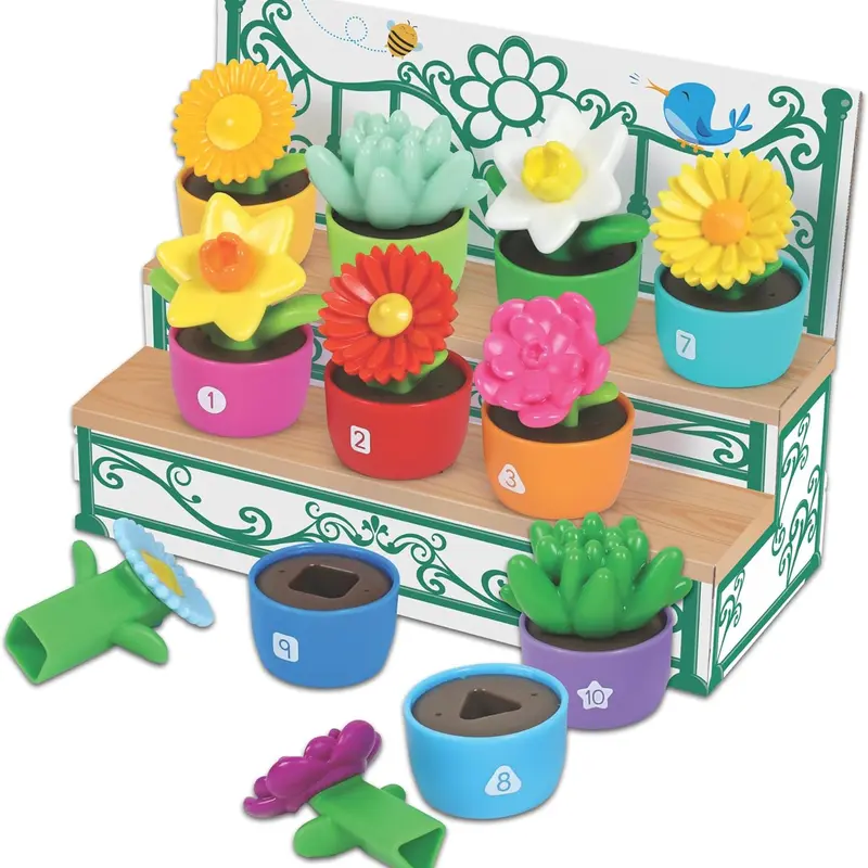 Learning Resources Shape & Color Garden Learning Blooms Playset Collection, Flower Building Outdoor Sensory Toys, Preschool Educational Toys