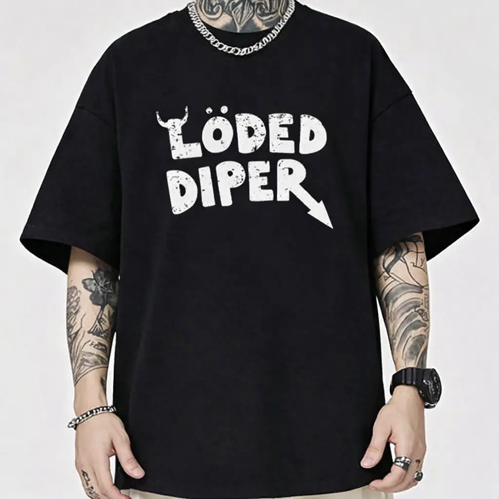 Loded Diaper Unisex Heavy Cotton T-shirt Menswear Top Vintage Distressed Golf Gift T-Shirt For Men and Women