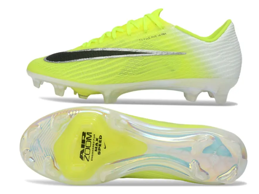 Fluorescent Yellow White Gradient FG Firm Ground Cushioned Professional Match Soccer Cleats