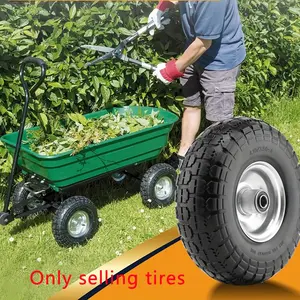10 Inch Durable Solid Silent Rubber Wheel, 4.10/3.50-4 Solid Tire, Replacement Wheel for Hand Trucks, Sturdy and Puncture-Resistant