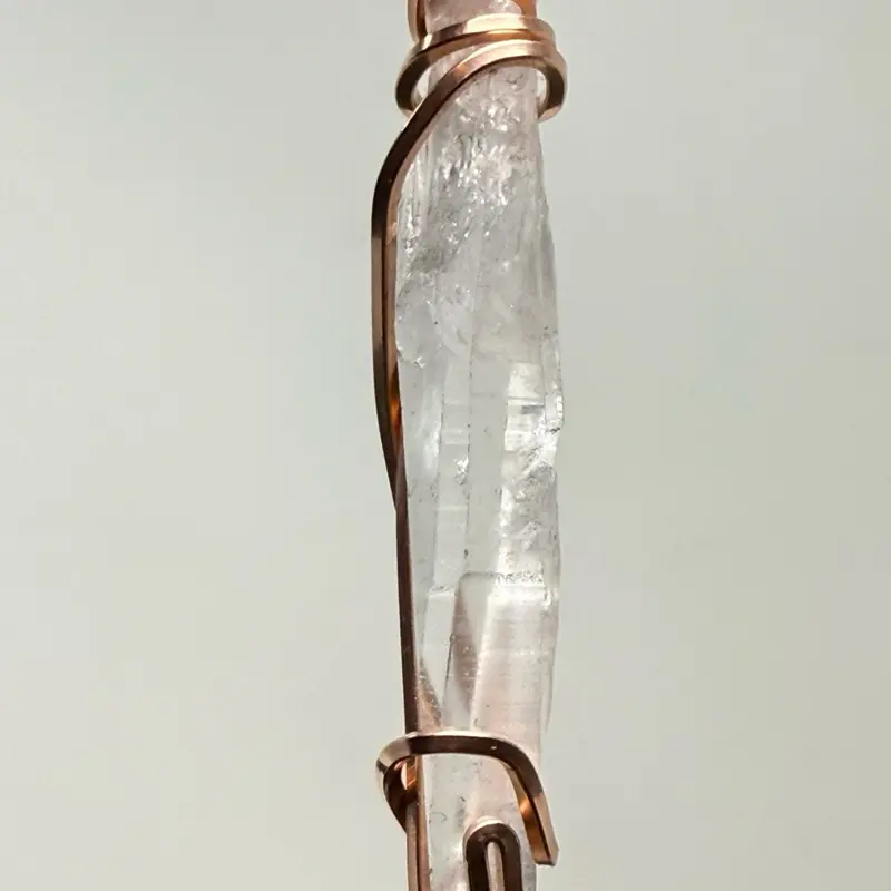 Light of Lemuria Lemurian Quartz Copper PENDANT Lemurian Quartz Artisan Crafted Made in USA Master Healer Crystal Anniversary Auspicious Birthday Engagement Wedding Daily