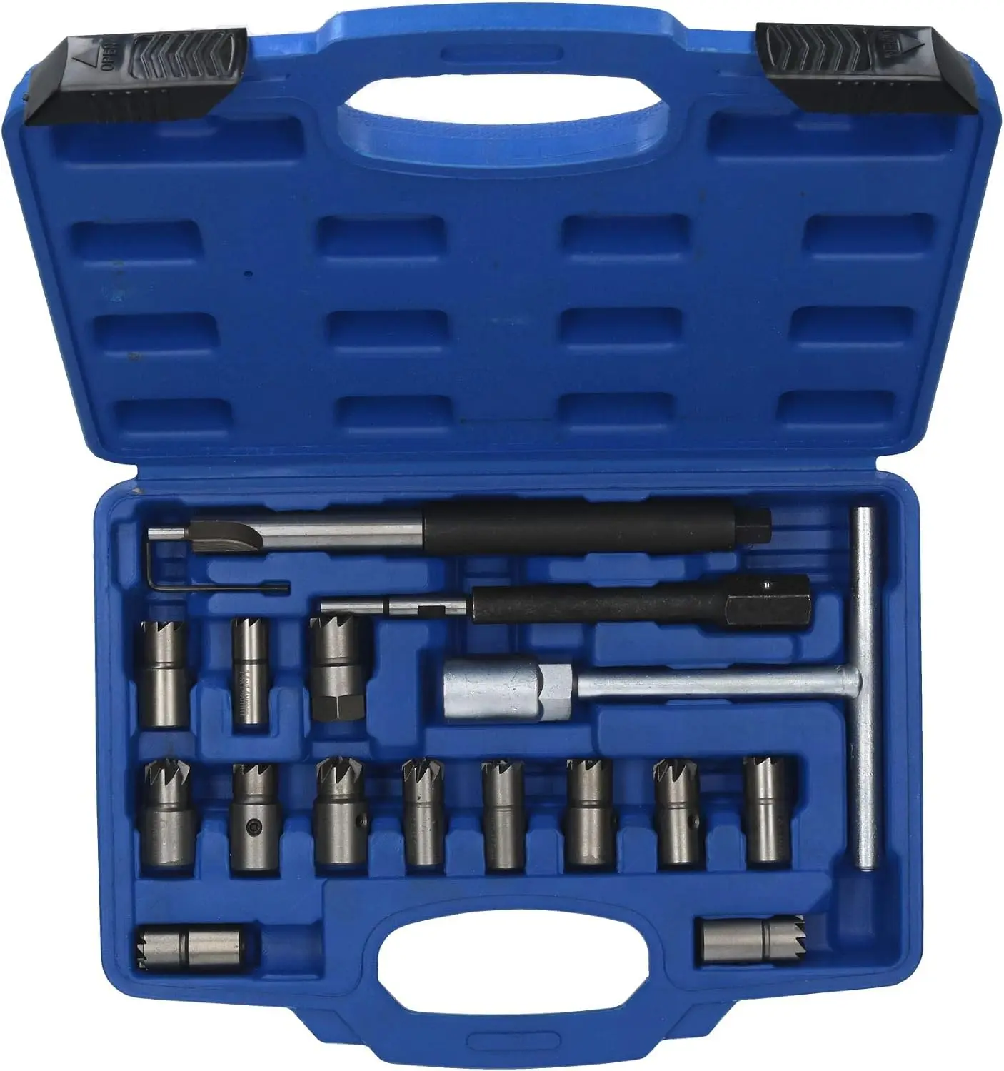 17pc Diesel Injector Seat Cutter Cleaner Universal Injector Re-Face Reamer