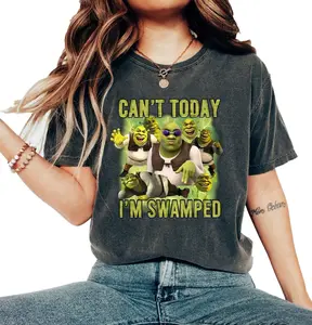 Can't Today I'm Swamped Shirt, Shrek Funny Trending Shirt, Fiona and Shrek Tshirt, Funny Shrek Trending Tee, Shrek Face Meme Shirt