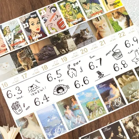 2026 Calendar Journaling Derivative Sticker Book - 365 pcs, 10.5cm*22.4cm, Stickers for Scrapbooking, Office Stationery for Art Enthusiasts' Creative Outlet, DIY Craft Supplies, Embellishment