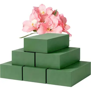 6 Pack Floral  Blocks, Green  Dry & Wet Flower Arrangement , Styrofoam Block for  and Artificial , Decor Supplies for Wedding, , Garden (5.5"L x 3.1"W x 1.6"H)