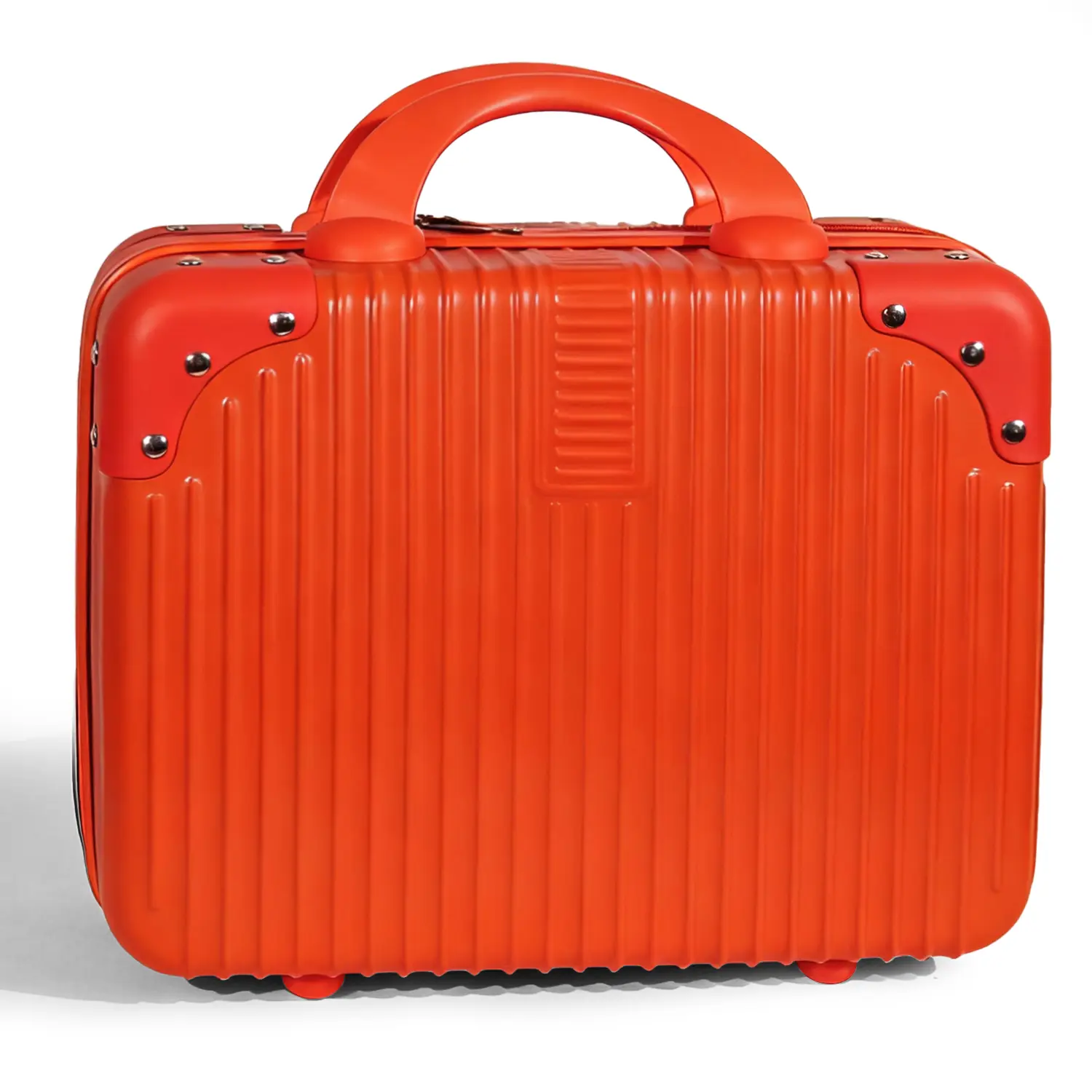 Unisex Hard-Shell Vanity Makeup Bag - Small ABS Casual Elegant Cosmetic Travel Case with Elastic Band, Hand Luggage Storage Organizer Bin