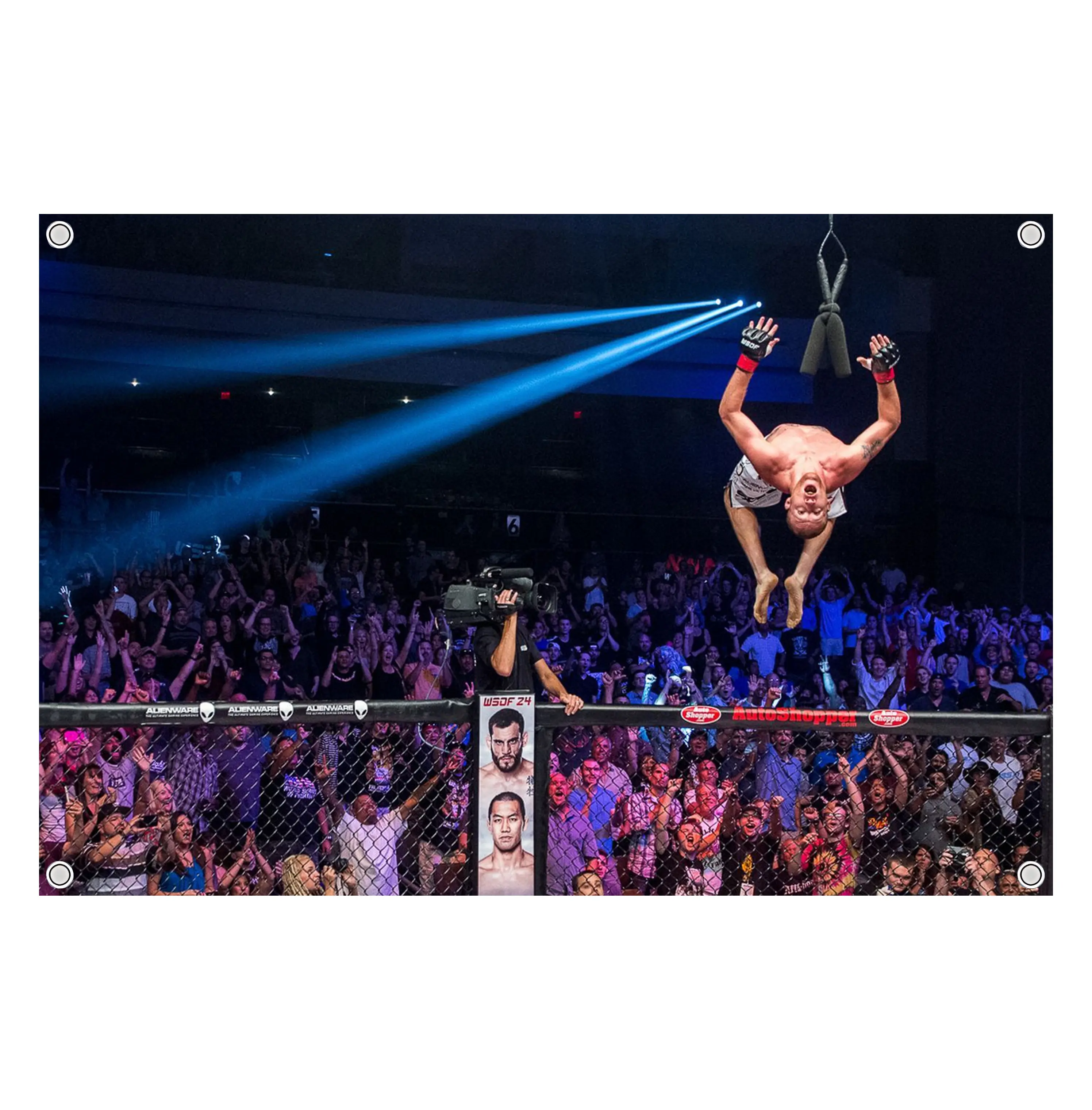 Justin Gaethje Backflip Graphic Flag - UFC MMA Flag - Ultimate Fighting Championship Wall Flag Banner, Vintage Fighter Room Decor, Fight Night Bedroom Decor, Gift for MMA Fans Men & Women