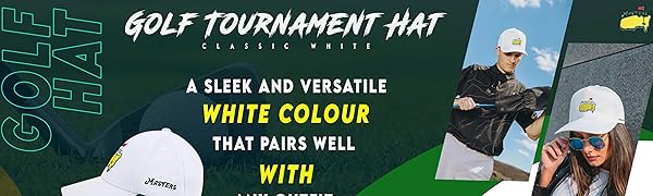 2026 Golf Tournament hat White and Green Cap, Golf Merchandise Apparel Men Women, Caddy Ball Golfing Cap Adjustable Hat