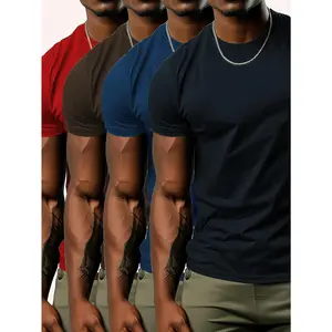 4-Pack Heavy Cotton T-Shirt Unisex for Men & Women | Plain Blank Tees for Custom Printing, DIY | Multi-Color Casual Essential