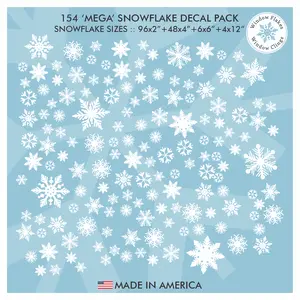 154 Snowflake 'Mega Pack' Window Clings