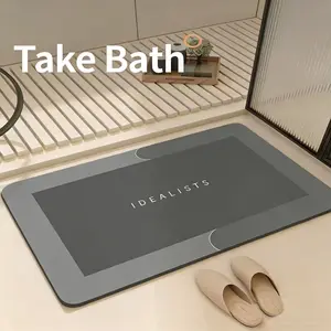 super absorbent diatomaceous earth bathmat (thickness 0.118 inches), fast drying, anti slip,soft and comfortable, bathroom shower, laundryroom, bedroom, living room, doorstep, kitchen, RV Non Slip Mats Rubber magic mat bathroom