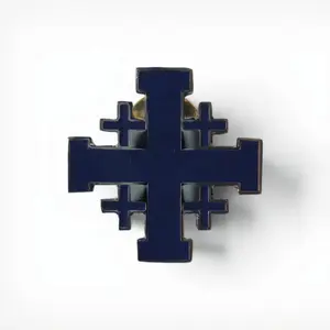 Blue Jerusalem Cross Lapel Pin