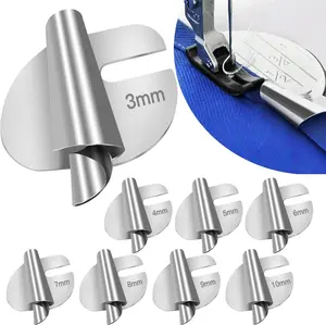 Sewing Rolled Hemmer Foot 8 count Rolled Hem Presser Foot 3/4/5/6/7/8/9/10mm 8 Sizes Wide Rolling Hem Foot Sewing Machine Presser  Hemmer  Industrial Curved Scroll Hemming