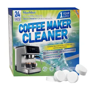 Coffee Machine Cleaner Descaler Tablets - 24 Pack, DeepCleaning and Descaling for All Coffee Makers, Coffee MakerPot Descaling & Cleaning Tabs, Descale Drip Coffe AndEspresso Machines clean concentrate
