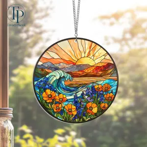 California Poppy Acrylic Suncatcher Window Hanging, Poppy Flower Suncatcher, California State Flower, Orange Poppies Ornament, Poppy Decor