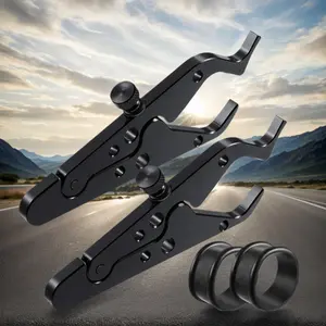 2 Sets Motorcycle Throttle Lock Accelerator Lock Cruise Control System with Silicone Ring Protector, Aluminum Alloy, for Various Models, Cruise Control System | Sleek Black Finish | Aluminum Alloy Construction