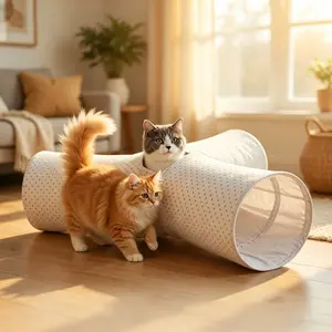 Cat Tunnel 3-Way Collapsible  - Interactive Play Tube for Cats, Rabbits & Small Pets | Foldable & Durable