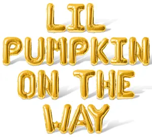 Letter Balloons - LIL PUMPKIN ON THE WAY 16" Inch Alphabet Letters Foil Mylar Balloon Baby Shower Party Banner
