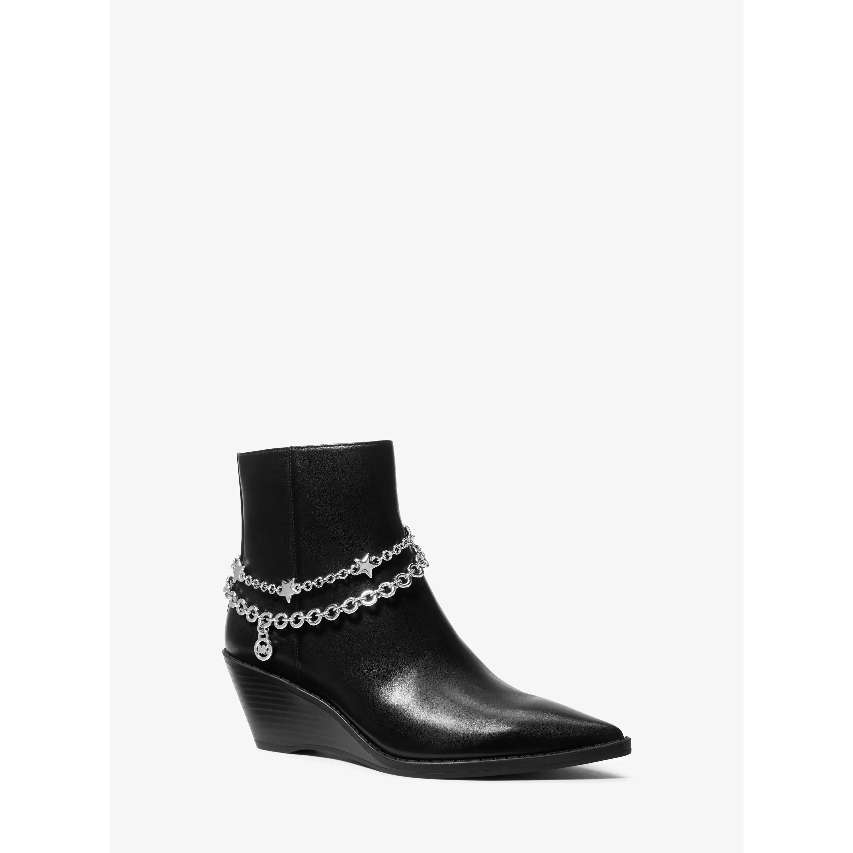 Austin Embellished Leather Wedge Boot